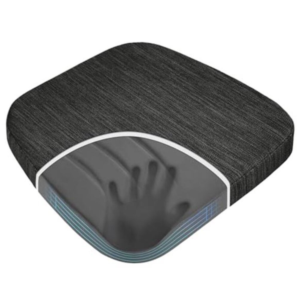 Memory Foam Chair Cushion 17x16 Dining Kitchen Seat Pad Non Slip Black